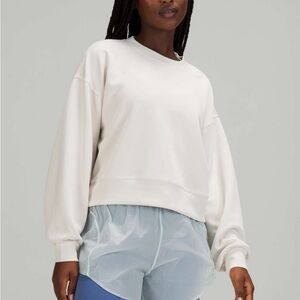 Lululemon Softstreme Perfectly Oversized Cropped Crew White Opal Size 8